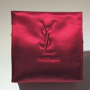 YSL Red Satin Parfums Pouch